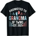 thumbnail image 1 of Playful Comfort Tee - Promoted To Grandma Of Twins Est 2025 Twin Baby Shower T-Shirt, 1 of 4