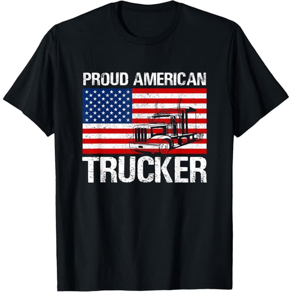 Playful Comfort Tee - Proud American Trucker product Truck Driver Gifts Men Women T-Shirt