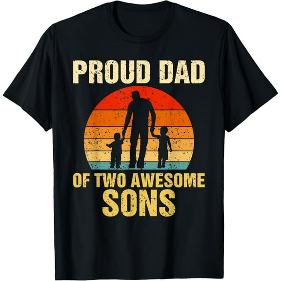 Playful Comfort Tee - Proud Dad Of Two Awesome Sons Dad of 2 Two Boys Best Father T-Shirt