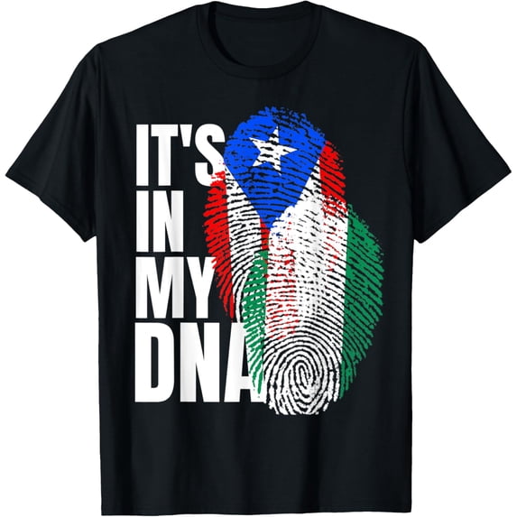 Playful Comfort Tee - Puerto Rican And Nigerian Mix DNA Heritage Flag T-Shirt