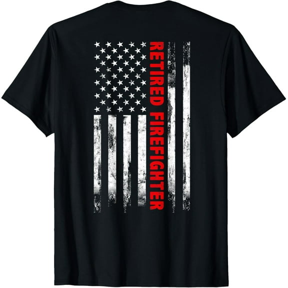 Playful Comfort Tee - Retired Firefighter Thin Red line American flag Gift Fireman T-Shirt