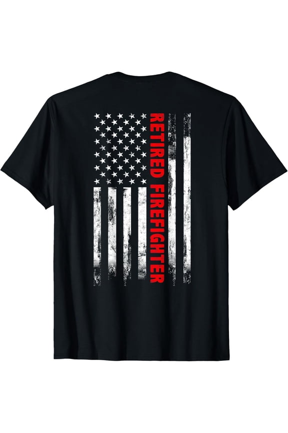 Playful Comfort Tee - Retired Firefighter Thin Red line American flag Gift Fireman T-Shirt