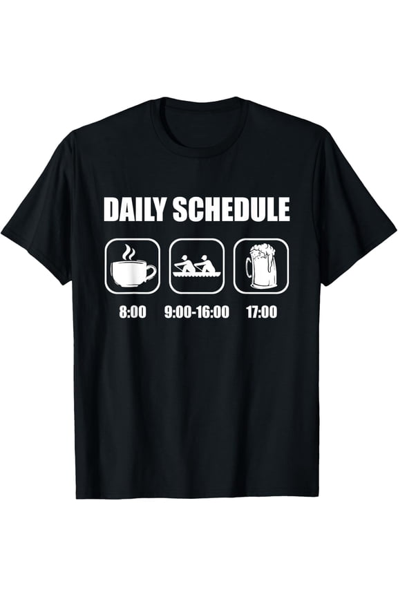 Playful Comfort Tee - Rowing Crew Boat - Daily Schedule Rower Water Sports Row T-Shirt