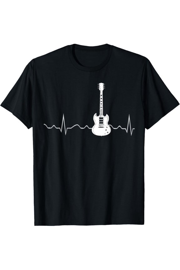 Playful Comfort Tee - SG Electric Guitar Heartbeat Shirt T-Shirt