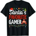 thumbnail image 1 of Playful Comfort Tee - Santa's Favorite Gamer Christmas Funny Gaming Xmas Gamer T-Shirt, 1 of 4