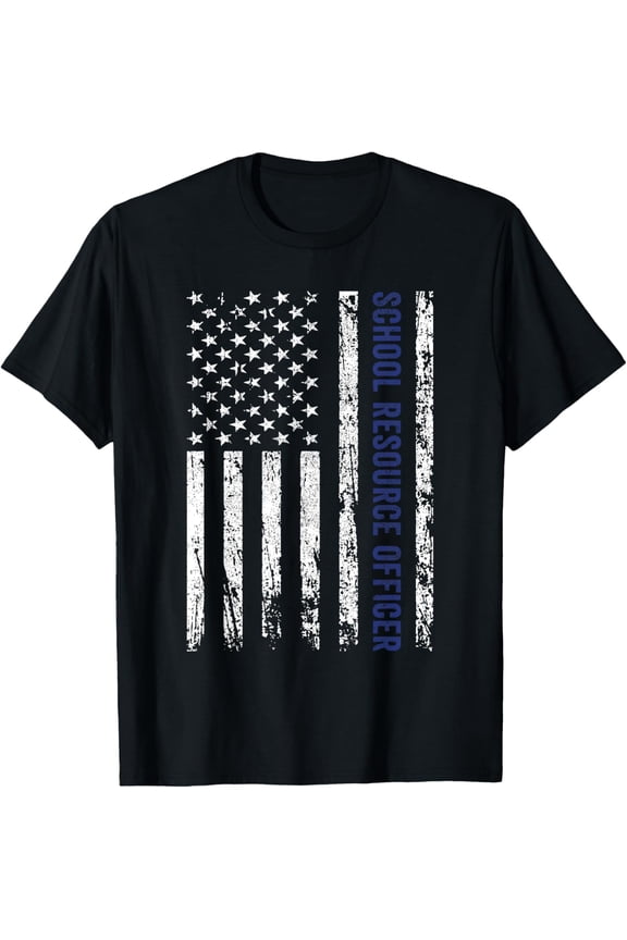 Playful Comfort Tee - School Resource Officer SRO USA Flag T-Shirt