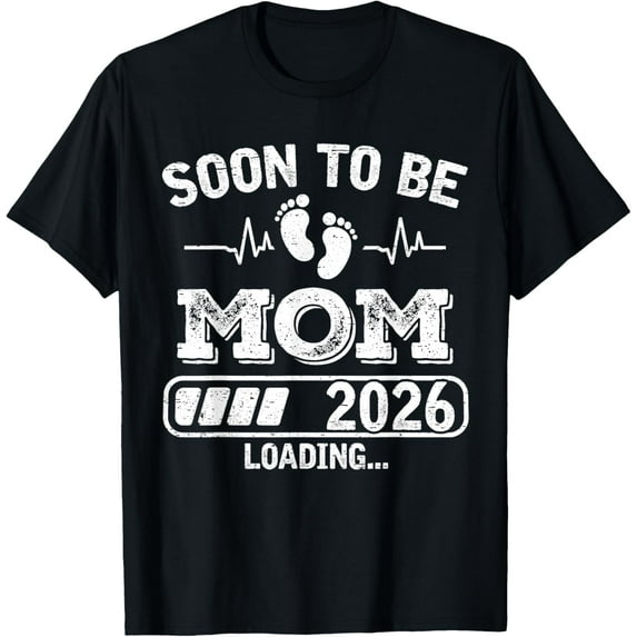 Playful Comfort Tee - Soon to Be Mom 2026 Loading Funny Pregnancy Announcement T-Shirt
