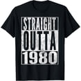 thumbnail image 1 of Playful Comfort Tee - Straight Outta 1980 45th Birthday Gift Shirt 45 Years Old T-Shirt, 1 of 4