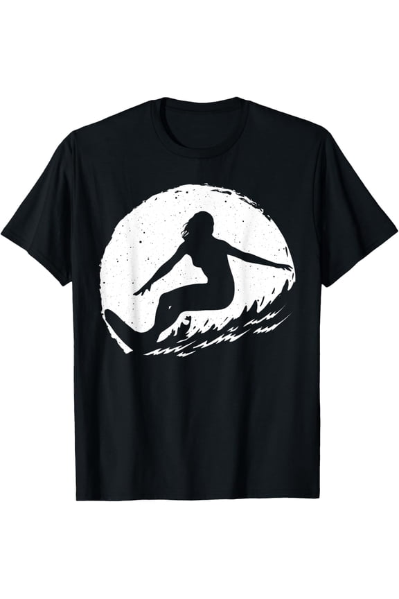 Playful Comfort Tee - Surf Art For Women Girls Beach Surfer Hawaiian Wave Surfing T-Shirt
