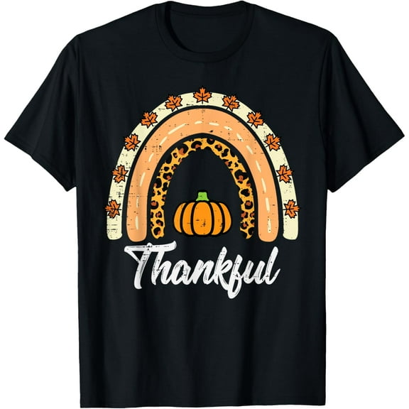 Playful Comfort Tee - Thanksgiving Rainbow Thankful Fall Women Girls Kids Youth T-Shirt