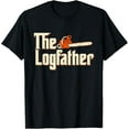 thumbnail image 1 of Playful Comfort Tee - The Logfather - Lumberjack Woodsman Wood Woodcutter Chainsaw T-Shirt, 1 of 4