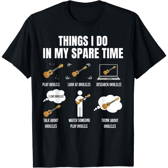 Playful Comfort Tee - Things I Do In My Spare Time Ukulele Player T-Shirt