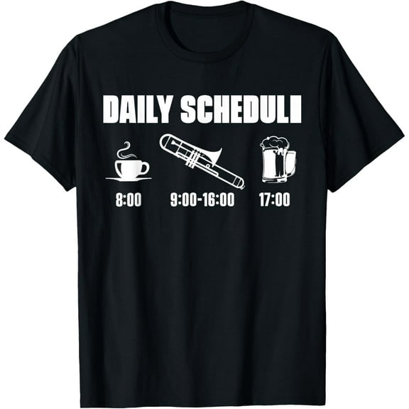 Playful Comfort Tee - Trombone Brass Instrument Band - Daily Schedule Trombonist T-Shirt