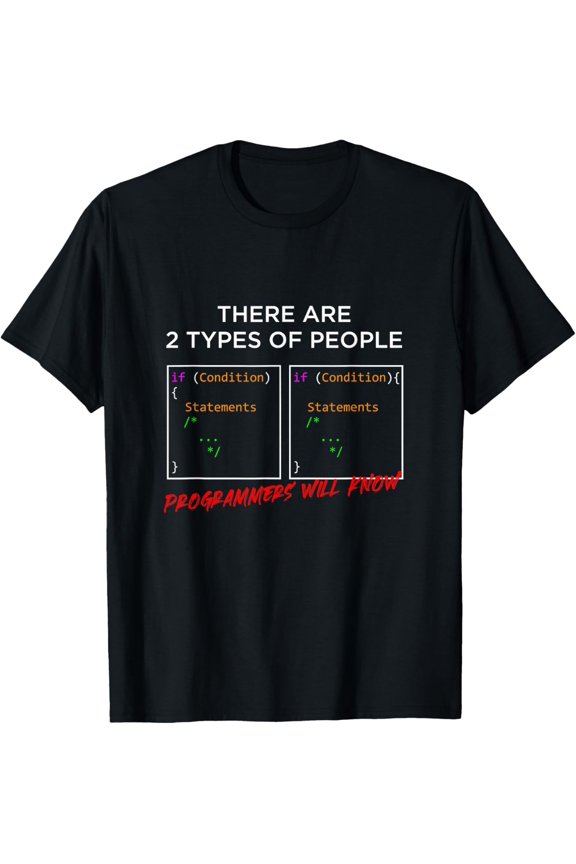 Playful Comfort Tee - Types of People Programmers Programming IT Gift T-Shirt