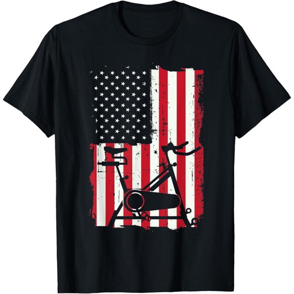Playful Comfort Tee - US Flag Spin Class Cycling Spinning Instructor Bike Spinner T-Shirt