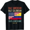 thumbnail image 1 of Playful Comfort Tee - USA Colombia Flag Half American Half Colombian T-Shirt, 1 of 4