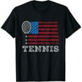 thumbnail image 1 of Playful Comfort Tee - USA Flag Tennis Mens Womens US Tennis Lover Team Sport T-Shirt, 1 of 4