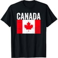 thumbnail image 1 of Playful Comfort Tee - Vintage Canada Flag Distressed Maple Leaf Patriotic Design T-Shirt, 1 of 4