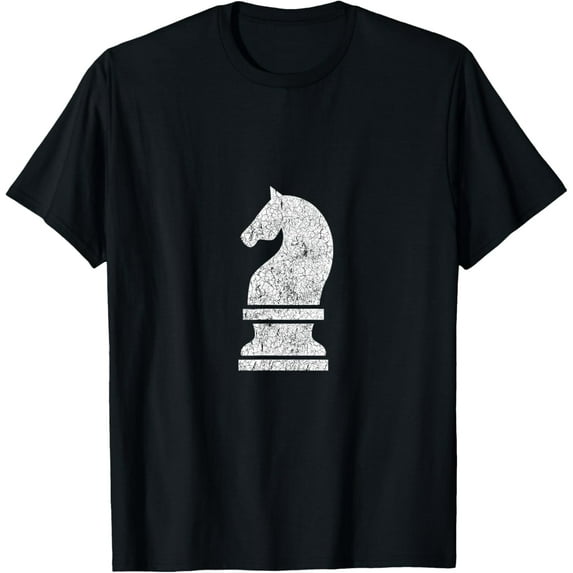 Playful Comfort Tee - Vintage Chess T-Shirt White Knight Chess Piece Tee Shirt T-Shirt