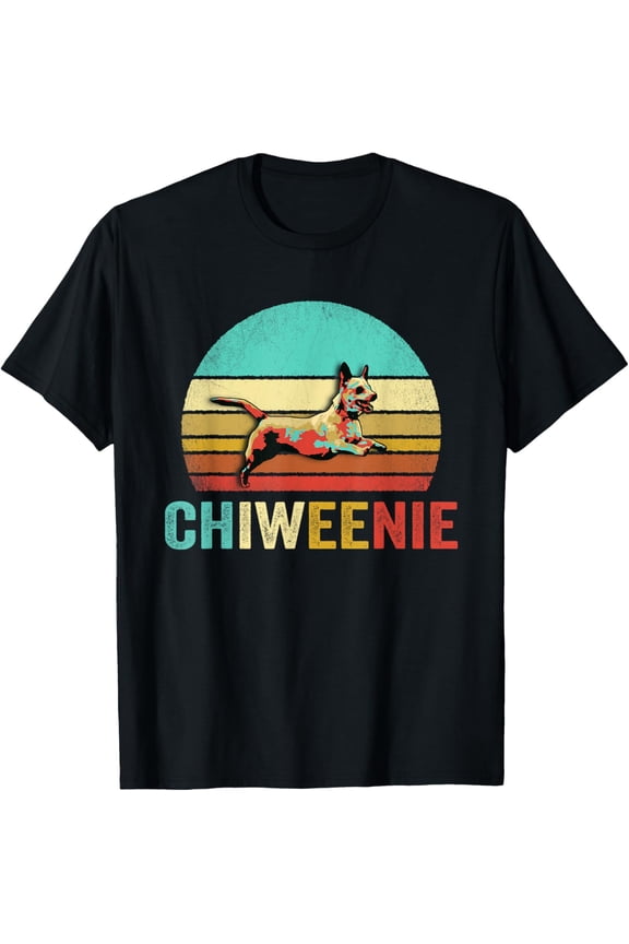 Playful Comfort Tee - Vintage Chiweenie Shirt Dog Sunset T-Shirt for Men Women Girls Kids