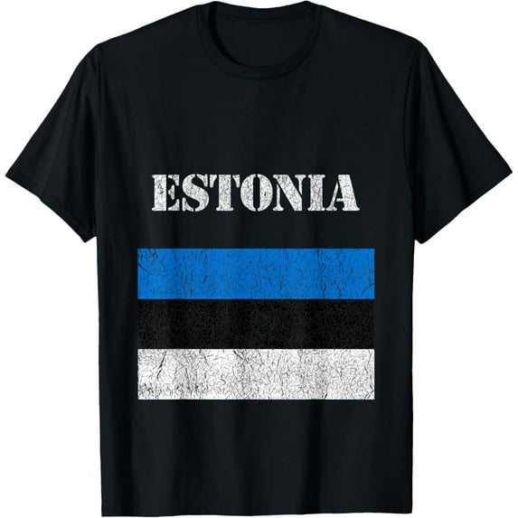 Playful Comfort Tee - Vintage Estonia Flag T-Shirt Estonian Pride Tee Shirt