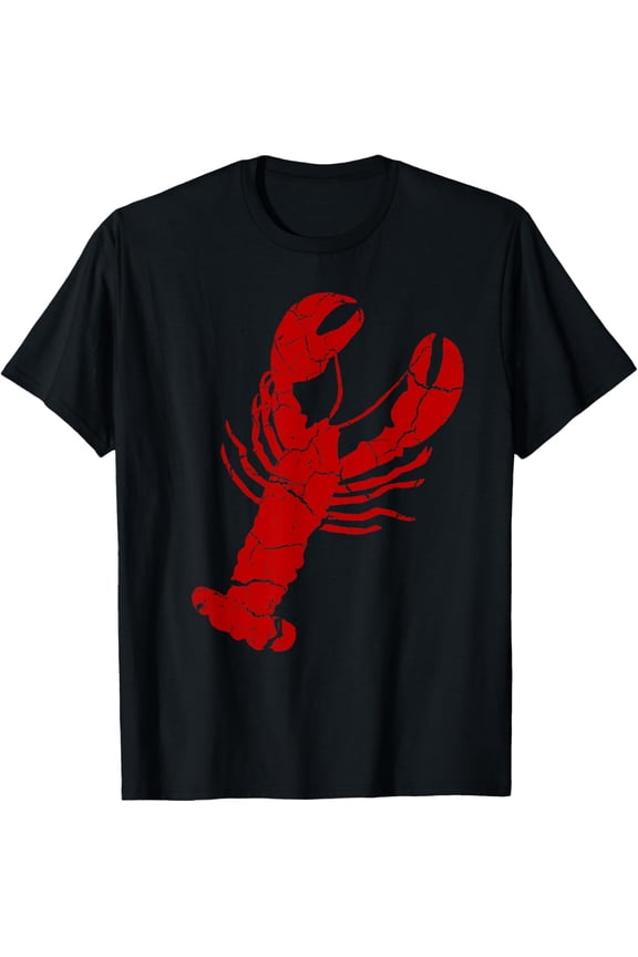 Playful Comfort Tee - Vintage Lobster Print Shirt Red - Lobster T Shirt T-Shirt