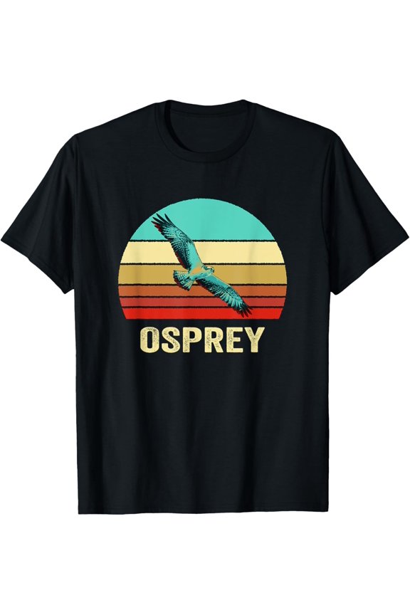Playful Comfort Tee - Vintage Retro Style Sunset Osprey T-Shirt