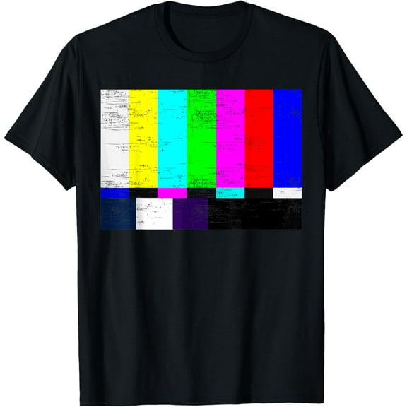 Playful Comfort Tee - Vintage TV Test Pattern Color Bars Graphic Design Presents T-Shirt
