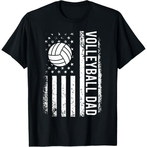 Playful Comfort Tee - Vintage Volleyball Dad USA Flag Retro Fathers Day Daddy Papa T-Shirt