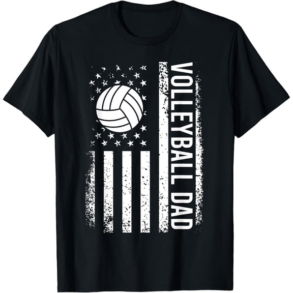 Playful Comfort Tee - Vintage Volleyball Dad USA Flag Retro Fathers Day Daddy Papa T-Shirt
