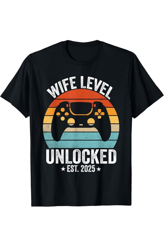 Playful Comfort Tee - Wife Level Unlocked Est.2025 I Leveled Up To Wife T-Shirt