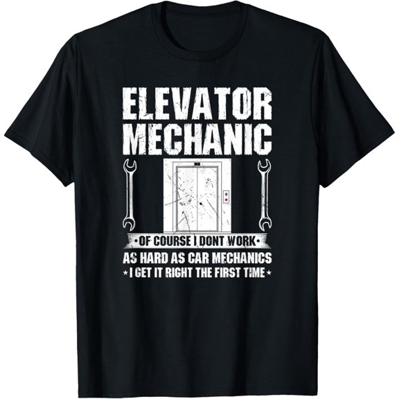 Playful Comfort Tee - Work Elevator Mechanic T-Shirt