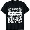 thumbnail image 1 of Playful Comfort Tee - World's Greatest Nephew Best Nephew Ever T-Shirt T-Shirt, 1 of 4