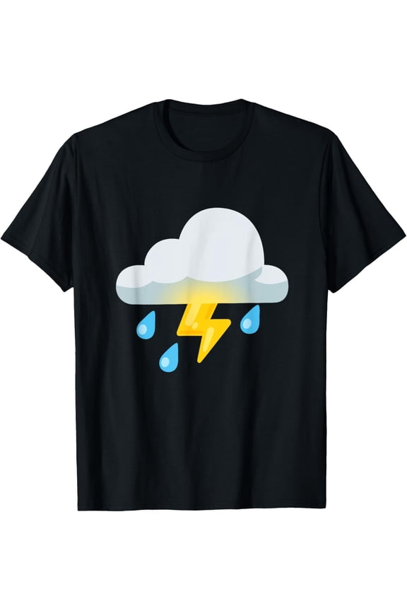 Playful Comfort Tee - cloud with lightning and rain T-Shirt