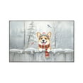 thumbnail image 1 of Playful Corgi Welcomes Winter Snowy Day with Cardinal Bird Indoor Rug Welsh Corgi Dog Lover Gifts Idea Carpet Living Bed Room Sofa Home Decor - 2017, 1 of 5