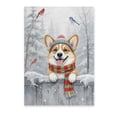 thumbnail image 1 of Playful Corgi Welcomes Winter Snowy Day with Cardinal Bird Vertical Matte Canvas Poster Welsh Corgi Dog Lover Gifts Idea Wall Art Home Decor - 2017, 1 of 5