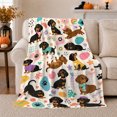 thumbnail image 1 of Playful Costumed Dachshunds autumn celebration, Playful Pet Portrait Pattern, Warm Flannel Blanket for Living Room and Reading Nook, Dog Lovers autumn celebration Gift, Pet Lover Home Decor, 1 of 9