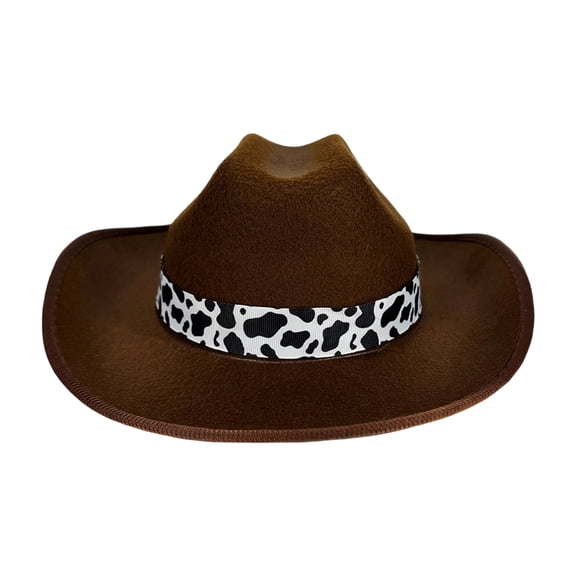 Playful Cow Pattern Children's Western Hat Adjustable Cozy Construction Party Essentials 7 Color Options