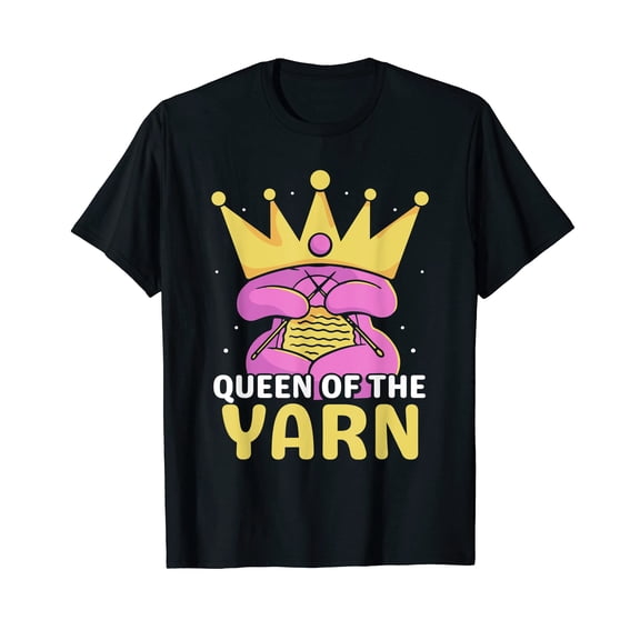 Playful Crown Knitting T-Shirt for Yarn Lovers - Perfect Gift for Knitters