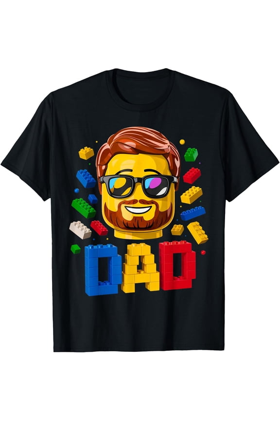 Playful Dad Master Builder Building Blocks T-Shirt for Fathers Day