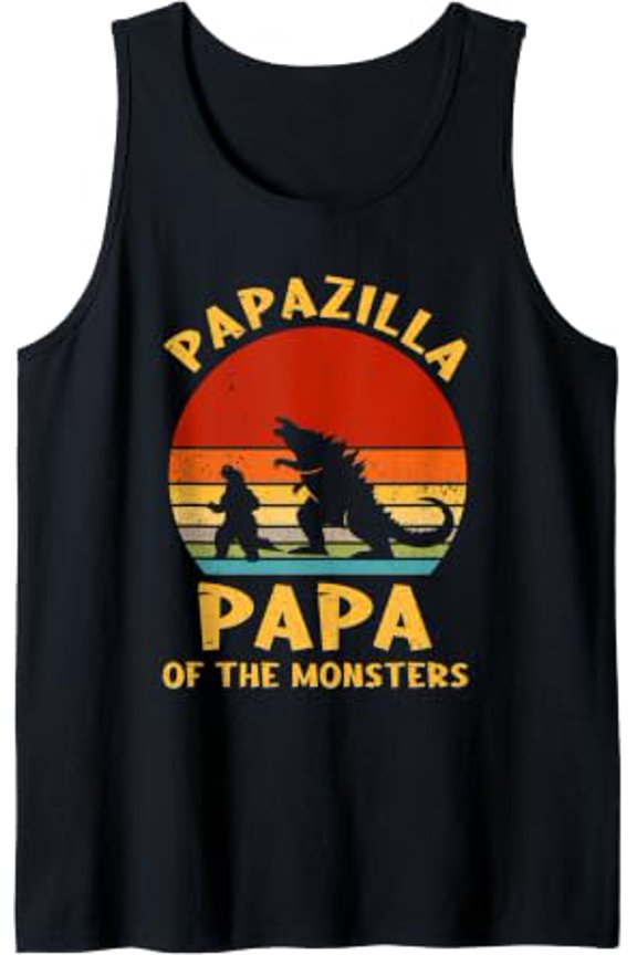 Playful Dad Papazilla Papa Of Monsters Spooky Season Fathers Day Tank Top Size S-3XL