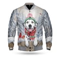 thumbnail image 1 of Playful Dalmatian Welcomes Winter Snowy Day with Cardinal Bird All Over Print 3D Baseball Jacket Dog Lover Bomber Jacket Softball - 12017, 1 of 6