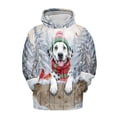 thumbnail image 1 of Playful Dalmatian Welcomes Winter Snowy Day with Cardinal Bird All Over Print 3D Hoodie Unisex Merch Hoodies Dog Lover - 2017, 1 of 6
