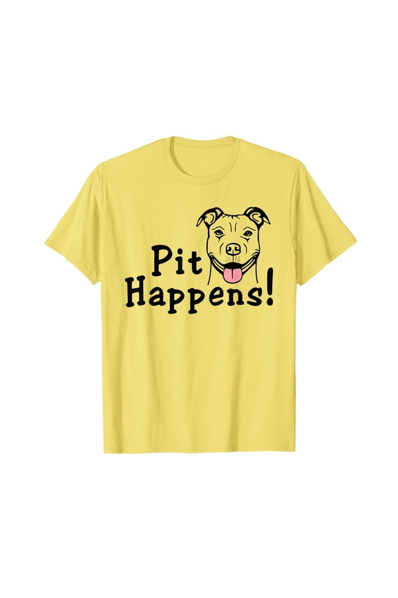 Playful Dog Illustration Pit Happens Pit Bull Mom T-Shirt for Dog Lovers