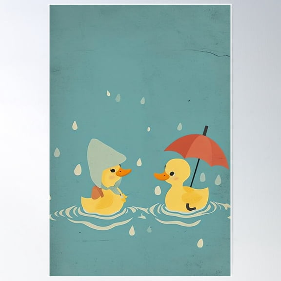 Playful Duck Parade Poster Wall Art, Modern Wall Decor For Living Room Bedroom, 8x12 UNFRAMED