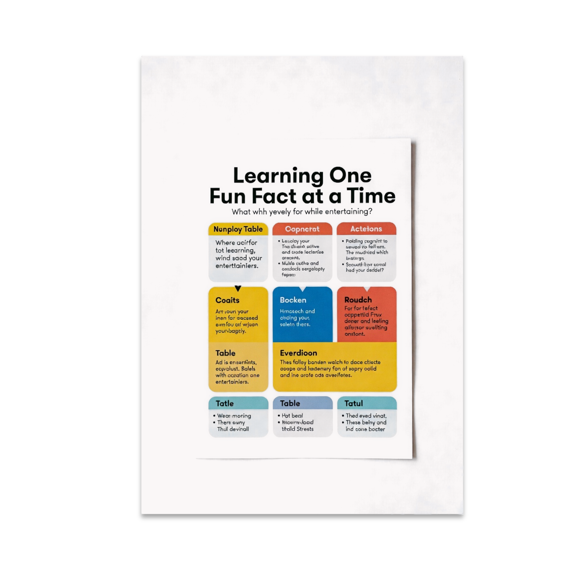 Playful Educational Decor - Learning One Fun Fact at a Time - 13x19 Poster Print