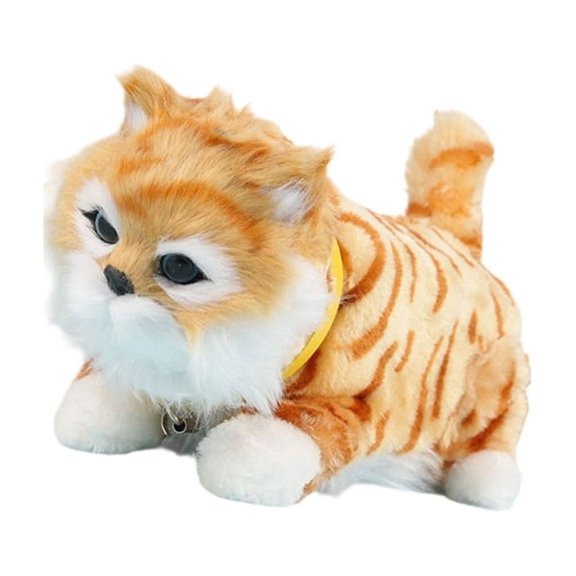 Playful Electronic Stuffed Kitten Move Head And Bark For Children