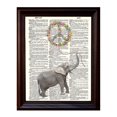 thumbnail image 1 of Playful Elephant and Peace Balloon - Dictionary Art Print Printed On Authentic Vintage Dictionary Book Page - 8 x 10.5, 1 of 3