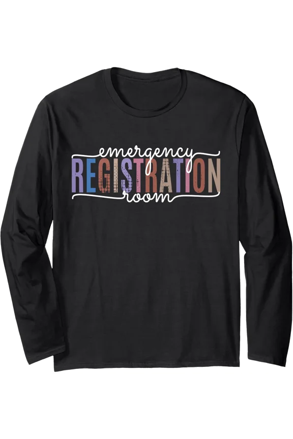 Playful Emergency Room Registration Long Sleeve T-Shirt for Nurses and Medical Staff