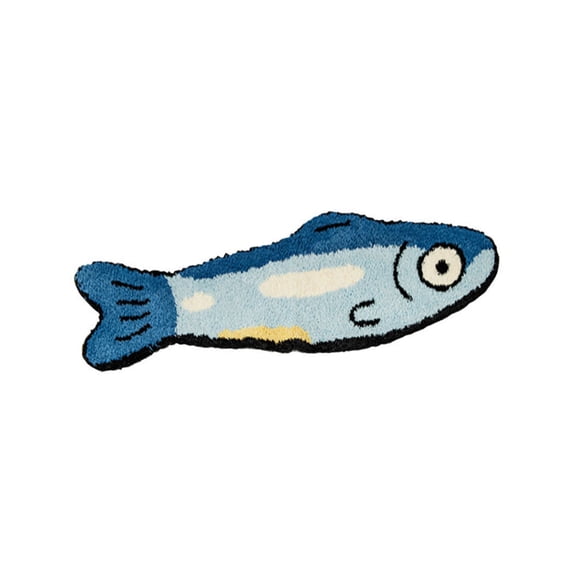 Playful Fish Shape Flocking Carpet, Slip-Proof Kids Bedroom Rug for Easy Maintenance & Safe